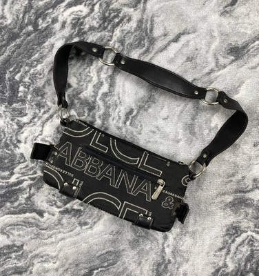 Vintage D&G Dolce Gabbana Monogram Big Logo Canvas Women Black | eBay