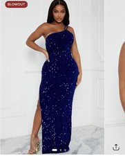 sequin blue gown