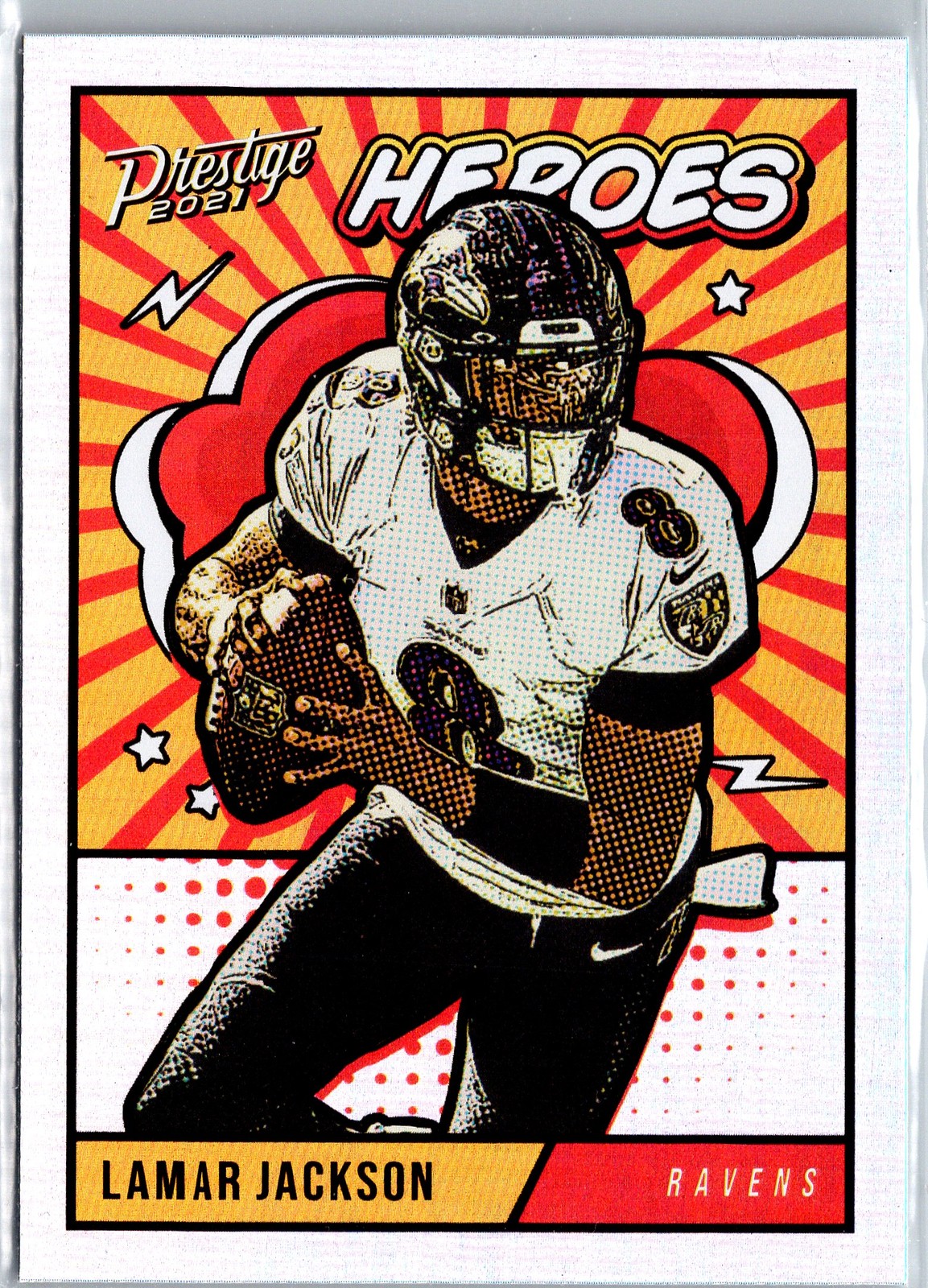 Lamar Jackson 2021 Panini Prestige #HE-2 Heroes Baltimore Ravens