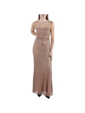 DONNA KARAN NEW YORK Womens Brown Lined Full-Length Evening Gown Dress 6