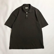 MARGARET HOWELL MHL. Cotton Pique Polo Shirt Khaki Size L Made In Japan