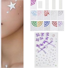 1 Sheet Faux Pearls Facial Stickers Rhinestones Mini Faux Pearls Body Art Gems