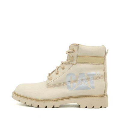 CAT Damen P311361 Boots Beige Leder Knöchelhoch Wasserabweisend Stiefel EU 40
