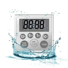 Digital Timer Waterproof Shower Timer Shower Clock Bathroom Kitchen Timer wit...