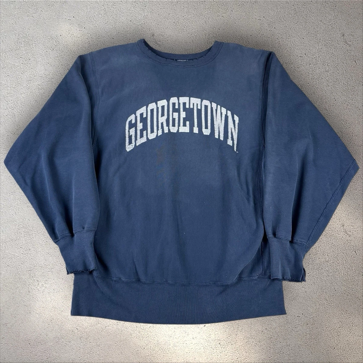 Sweat-shirt Vintage Georgetown Hoyas Basketball - Taille XL Bleu, Sportswear Américain Rétro En Bon état