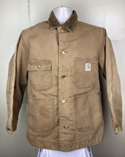 Vtg 70s 80s Carhartt Chore Jacket Tan Brown 40 Blanket Lined Coat Distressed