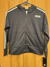 Adidas Melange Fleece Full Zip Hooded Jacket Size Large Girls NWT