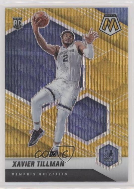 2020-21 Panini Mosaic Rookie Mosaic Gold Wave Prizm Xavier Tillman #213 0s9t