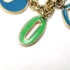 Monet 1990's Vintage Signed Charm Bracelet Blue Green Enamel Funky — photo 7