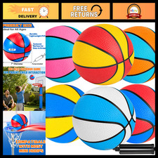 6 Pack Mini Basketballs Size 3 7 Inch with Pump - Kids Small Basketball Set
