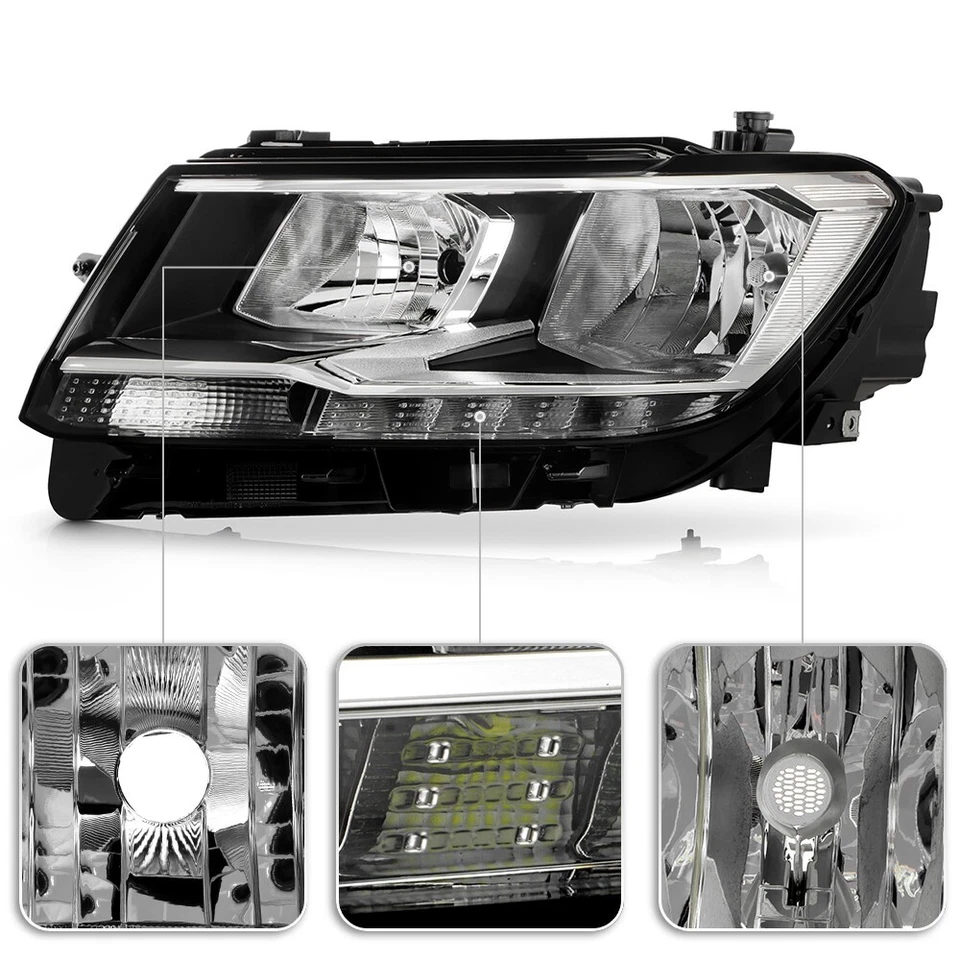 For 2018-2021 Volkswagen Tiguan Halogen w/ LED DRL Headlight Driver Side - Изображение 3 из 4