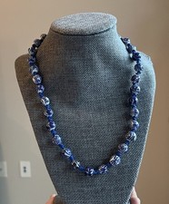 Chinese Export Blue White Porcelain Beaded Ne...