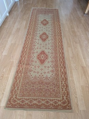 Shabby Chic Laura Ashley Rost & Beige Malmaison Läufer Terrakotta Teppich Lang Flach
