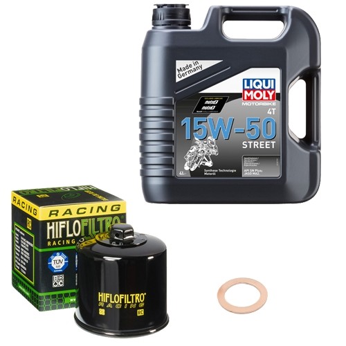 Hiflo ÖLfilter Set LM 15W-50 Street 4L FüR Triumph Speed Triple 955 EFI 595N 03-image