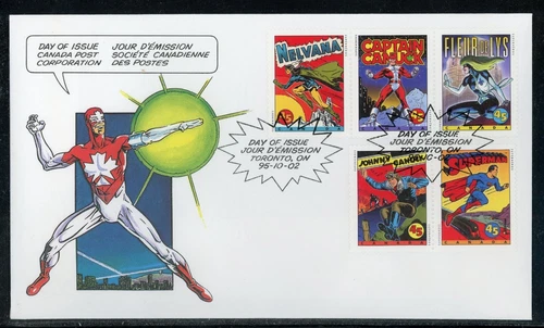 CANADA 1995 COMIC BOOK SUPERHEROES, FIRST DAY COVER !! A105