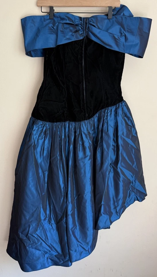 Vestido Jessica McClintock Gunne Sax Vintage Baile de graduación Glam Rock Terciopelo Para Mujer Talla XS Foto 4 de 4