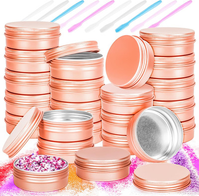 24 Pack 1Oz Tin Jars, 30Ml Metal Tin Cans, 1Ounce Aluminum Tin Can Jar Container