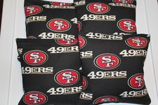 Cornhole Bean Bags made w SAN FRANCISCO 49ERS Fabric ACA Regulation Toss Game