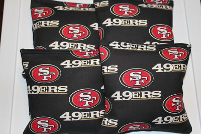 Cornhole Bean Bags made w SAN FRANCISCO 49ERS Fabric ACA Regulation Toss Game