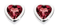 Dew 925 Sterling Silver Birthstone 6mm Heart Stud Earrings - January Garnet Dew 925 Sterling Silver Birthstone 6mm Heart Stud Earrings - January Garnet