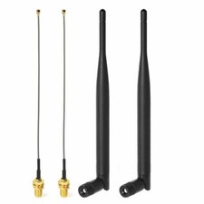 Bingfu Dual Band WiFi 6dBi RP-SMA Male Antenna 15cm/6 inch U.FL to RP-SMA Female
