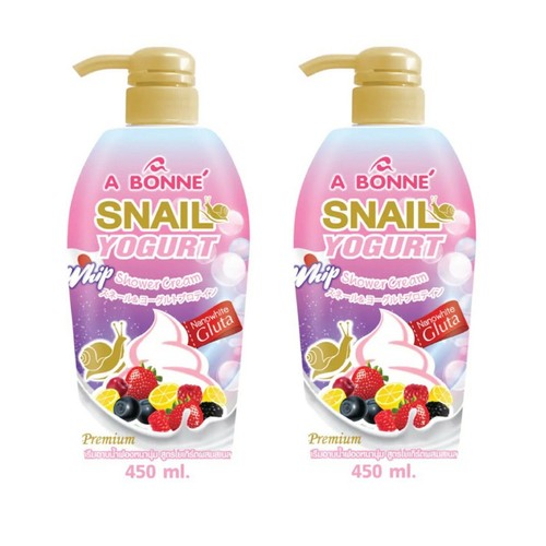 2x450ml Body Shower Cream A Bonne Snail Yogurt Whip Nourish Skin Nano White Bath - Afbeelding 1 van 6