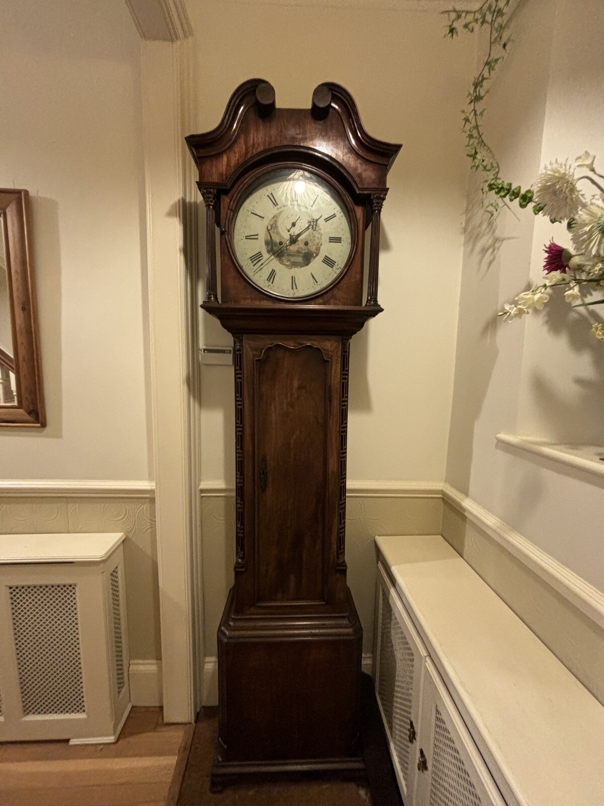 Antique mahogany grandfather clock eBay