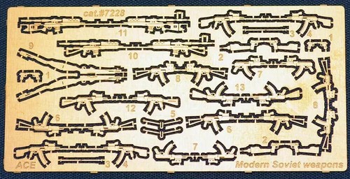 PE72568 moderne sowjetische/russische Handwaffen Plastik Modellbausätze Maßstab 1:72