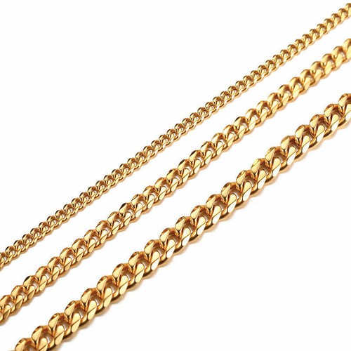 VNOX Mens Womens Chain Silver Black Stainless Steel Cuban Link Pendant Necklace - Picture 10 of 18