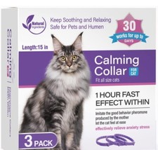 3 Pack Calming Collar for Cats - Cat Pheromone Collar - Adjustable Kitten