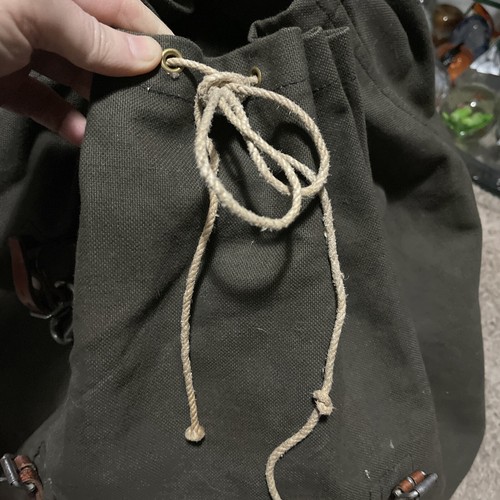 Schwedische Armee M39 Rucksack Canvas Leder Rahmenrucksack M39 Vintage WW2 Militär - Bild 16 von 24