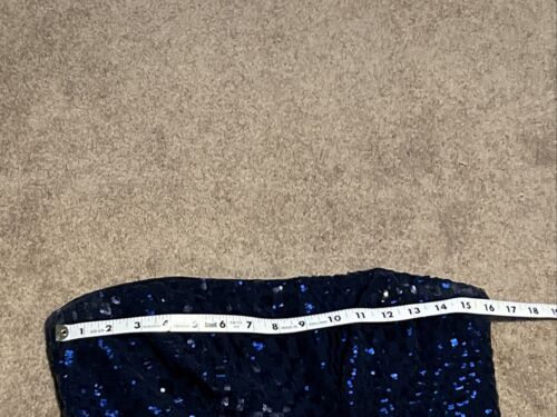 Ralph Lauren evening Strapless Dress sequin Top long Maxi lined size 6 blue - Picture 2 of 8