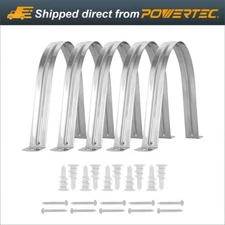 POWERTEC 4-Inch Stainless Steel Hose Hangers w/ Anchors & Screws, 5 Set (70258)