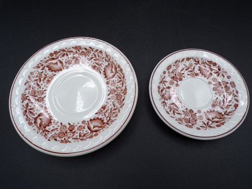 2 Vintage USA Syracuse China Econo Rim Restaurant Railroad Saucers 6" & 4.5" D25 - Picture 6 of 9