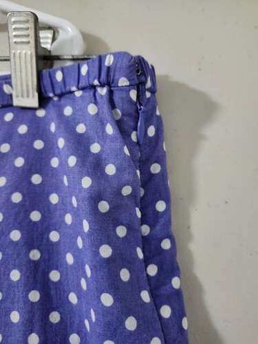 Garnet Hill Skirt Womens 10 Purple Midi Flare High Waist Pleated Polka Dot Lined - Picture 4 of 18