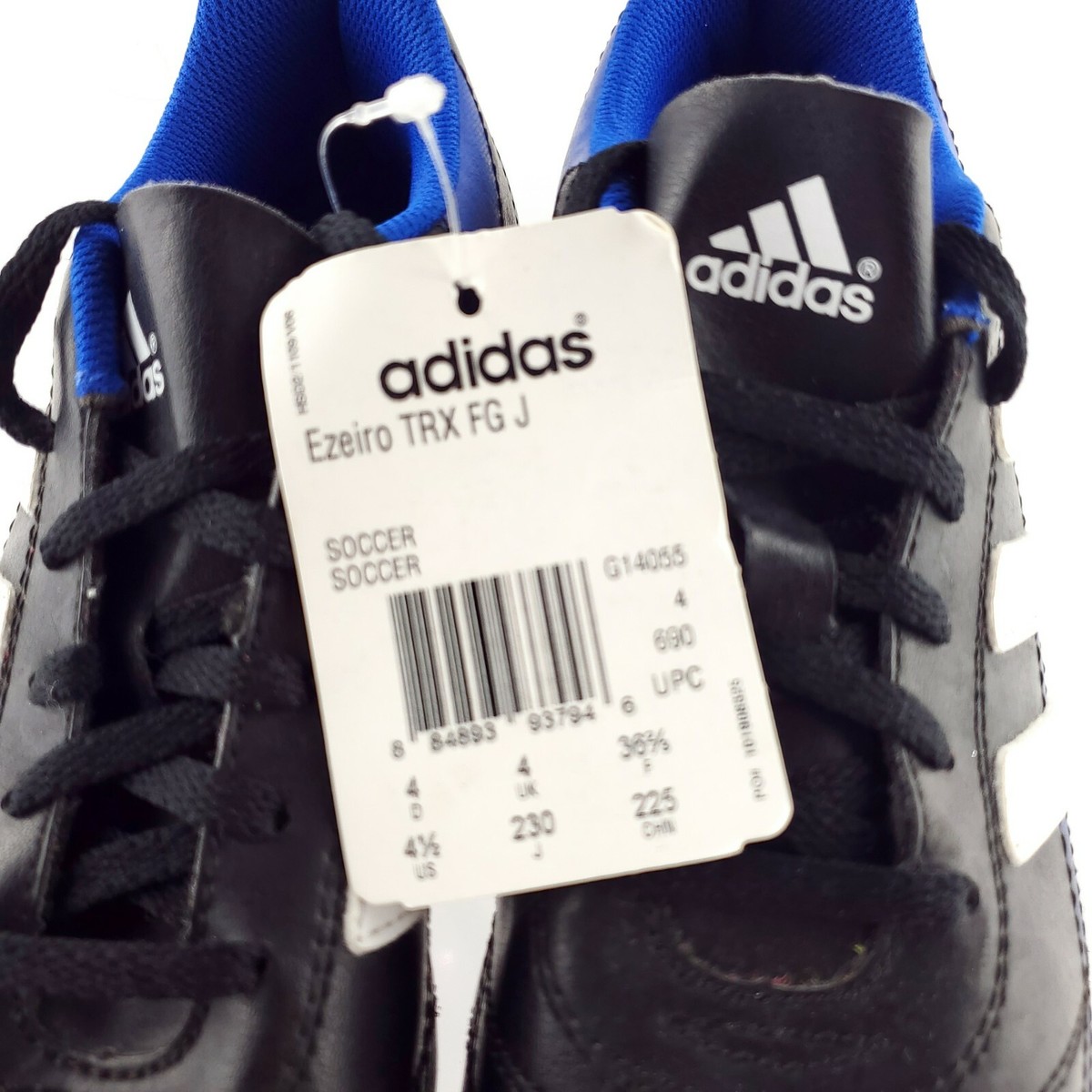 Adidas Ezeiro TRX FG J Blue Plastic Soccer Cleats Youth Size Lace