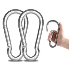 2 Pack 316 Stainless Steel Carabiner Clip, 7 inch Heavy Duty 1700 LB