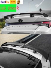 For 2021-2023 Hyundai Elantra Gloss Black  Shiny Rear Spoiler Trunk Wing Lip ABS