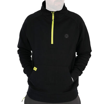 Fox Matrix Sweatshirt für einen Angler, 1/4 Zip Sweat Black/Lime (Black Edition)