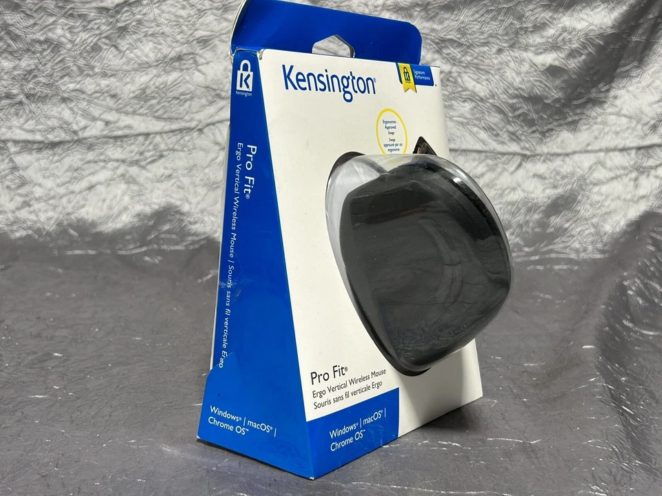 Kensington Pro Fit Ergo Vertical Wireless Mouse- Black (K75501WW) NIB - Image 3 of 4