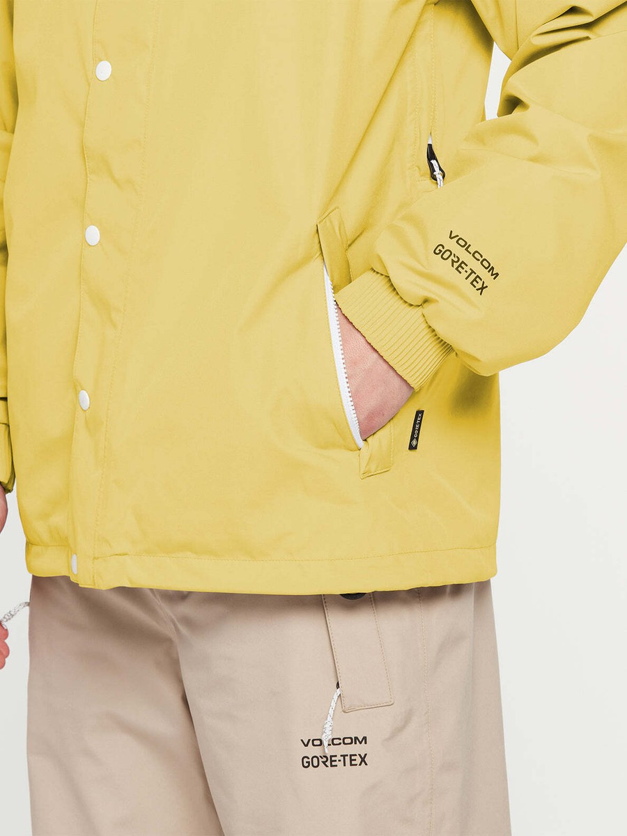 NWT Mens Volcom Longo GORE-TEX Snowboard Jacket $350 yellow 2