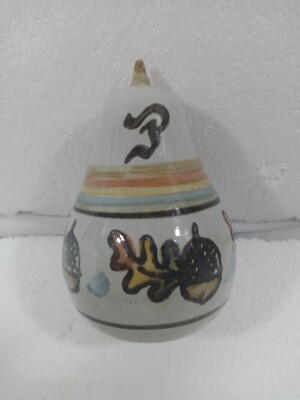 Vintage Acorn Pottery Replacement Pear Pepper Shaker Hand Painted 