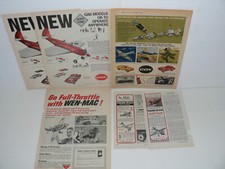 RC Airplane Magazine Ads, Lot of 6, 1950's to 1960's