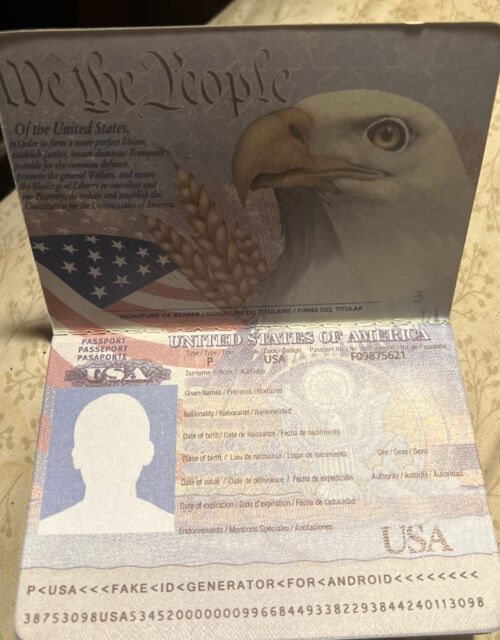 U.S.A. PASSPORT -MOVIE PROP SIMULATION-PROP - FULL COLOR - U.S.A. Passport- NP9286