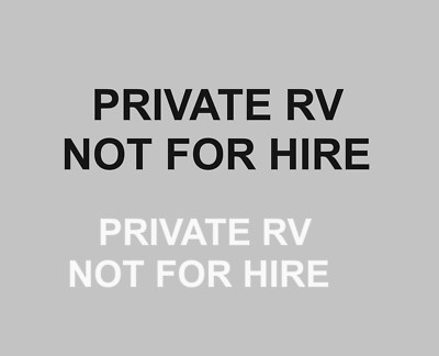 Private RV Not For Hire Set of 2 - 2'' Decals Truck Vinyl Decals Stickers
