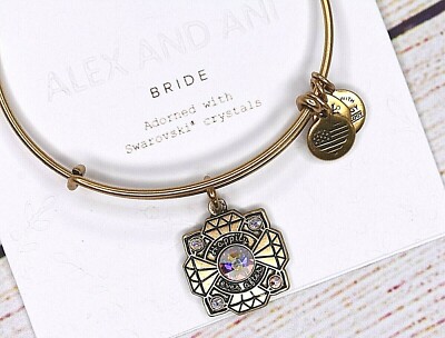 NEW NWT Alex and Ani Bride Gold Bracelet W/Card