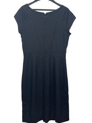j crew asymmetrical sheath dress J. Crew Wool Black Asymmetrical Collar Wrap Bust Sheath Dress Sz 6 T