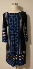 Forever Women's  Dress 3/4 sleeves size S Black and Blue