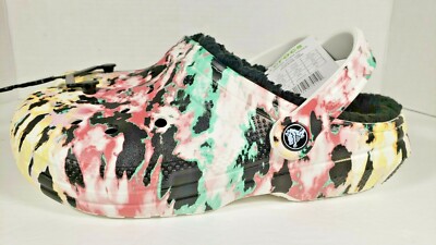 New Crocs Classic Lined Tie Dye Mania Clog Unisex 206498-988