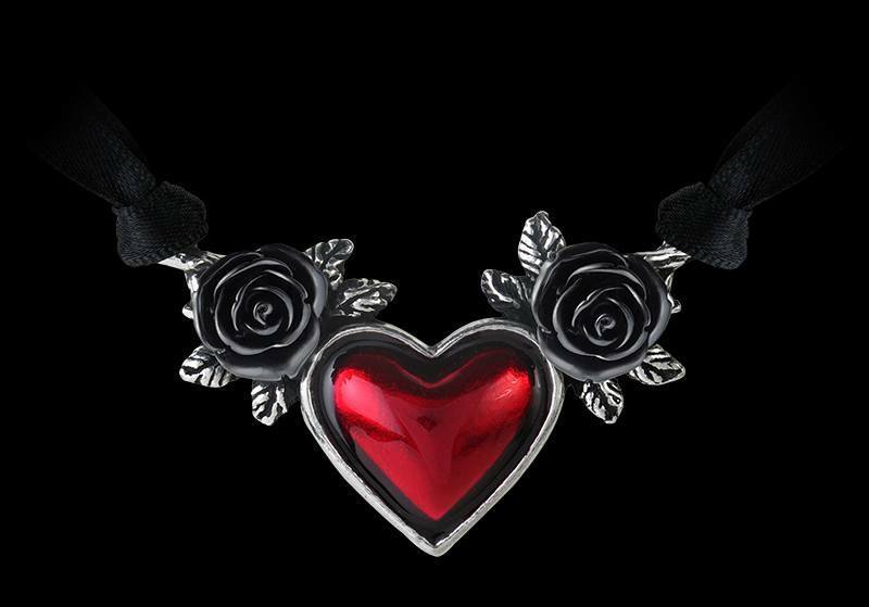 Alchemy Heart Necklace - Blood Heart - Fantasy Gothic Women's Neck Jewelry Chain